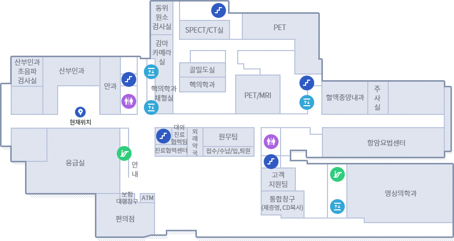 원자력병원 1층 위치안내도