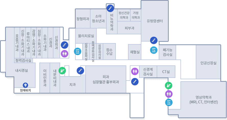 원자력병원 2층 위치안내도