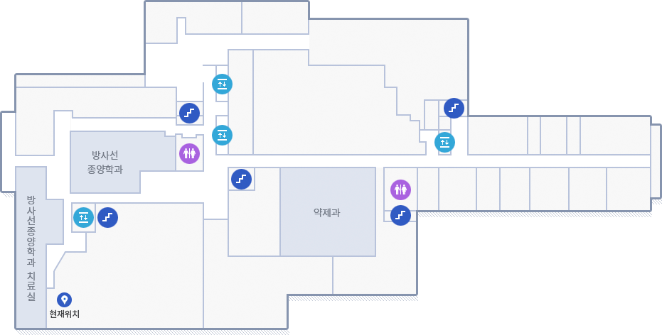 원자력병원 지하1층 위치안내도